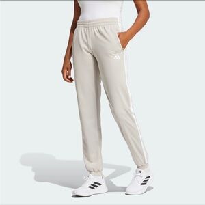 Adidas Women's Cream Beige Tricot 3-Stripes Track Pants